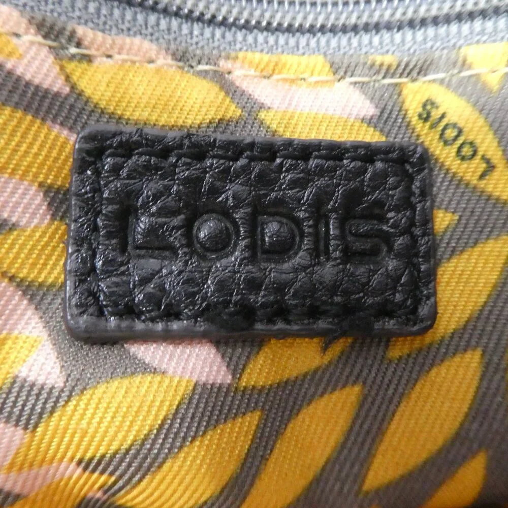 Lodis Black Pebbled Leather Tote Shoulder Bag Purse